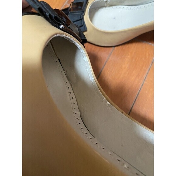 Adrienne Vittadini Tan Heels With Bows Sz.9.5M - Picture 6 of 7